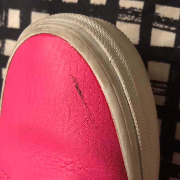 Neon Pink Leather Vans Size 9 - Picture 8 of 16